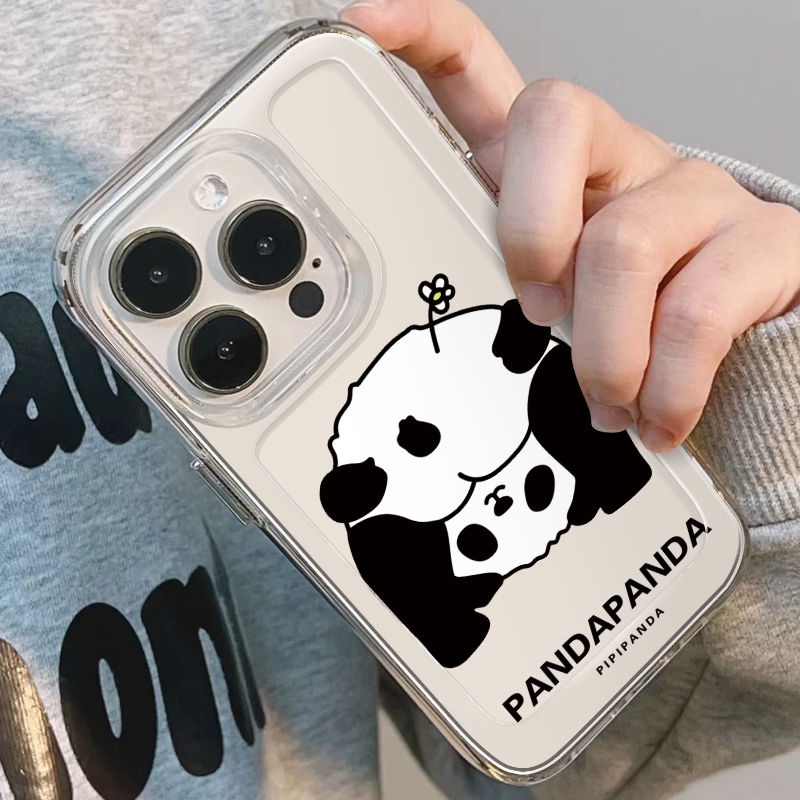 ✅Ốp Điện Thoại Dẻo Họa Tiết Gấu Trúc Dễ Thương Cho iPhone14promax iPhone 13 / 12 / 11 Transparent xr / xs Soft 7 / 8Plus XCH2