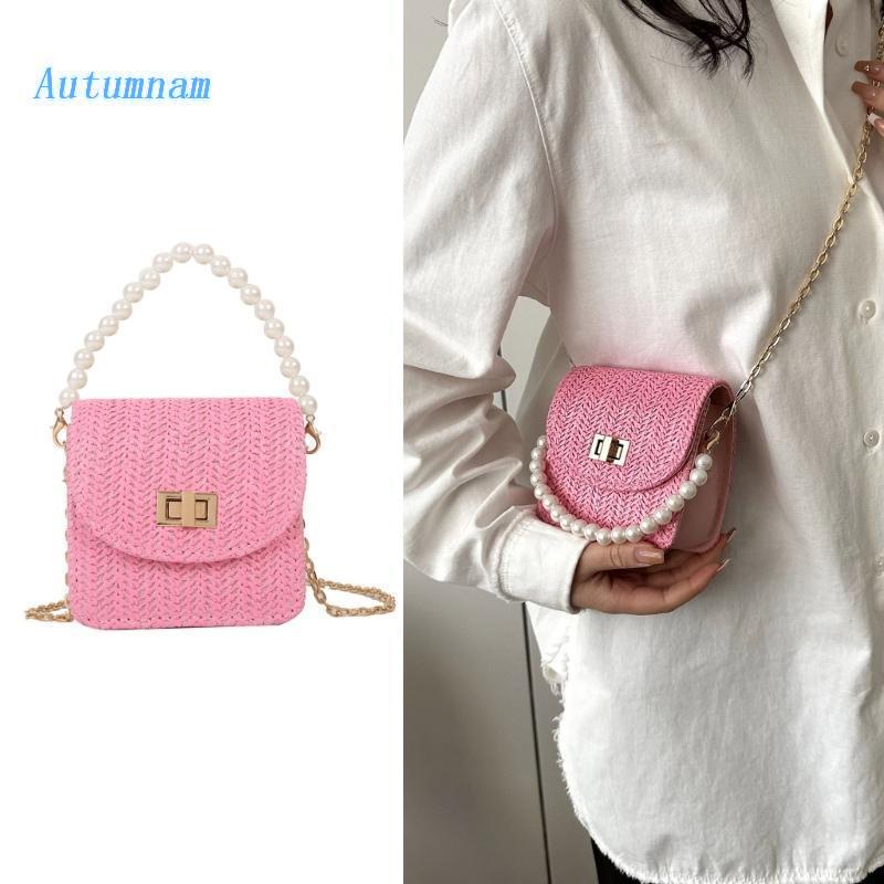 Túi Đeo Chéo Mini Đính Ngọc Trai Nhân Tạo Thời Trang Dành Cho Nữ