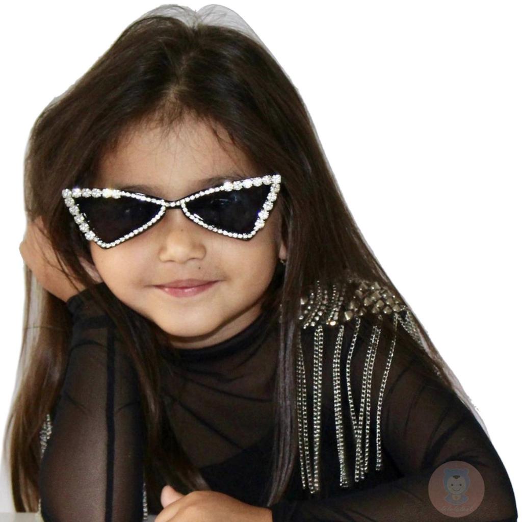 Kính Mát LAA6-Children Hình Tam Giác Màu Tím / Hồng / Đen / Xám Cho Bé Gái