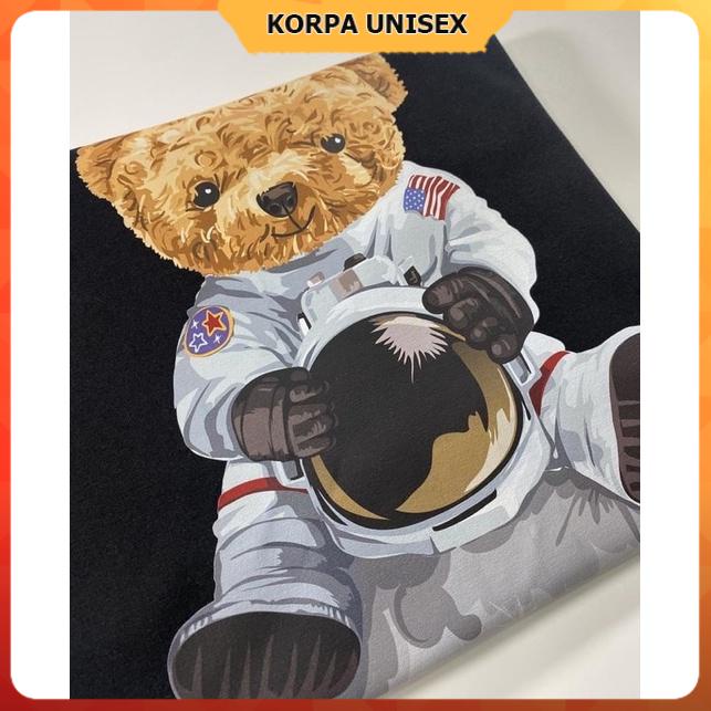 [ Ảnh Thật ] Áo thun tay lỡ form rộng in hình chú gấu NEED SPACE - phông ulzzang oversize unisex nam nữ