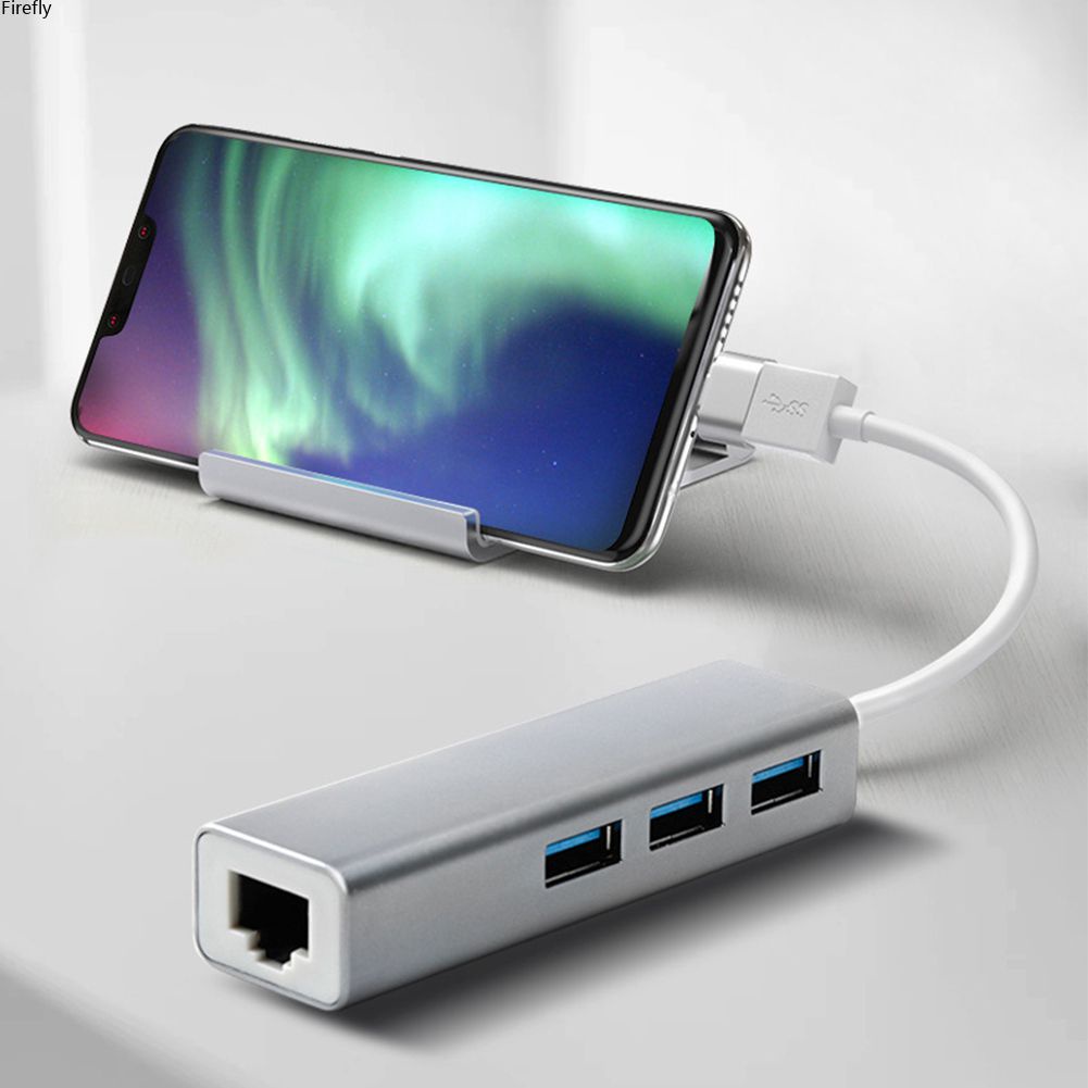 Coza Bộ Chuyển Đổi Usb Type C Sang Ethernet Dongle Rj45 3 Cổng Usb 3.0 2.0 Bộ Chia Dữ Liệu Truyền Nhanh Hỗ Trợ Tốc Độ 480Mbps Cho Máy Tính Xách Tay Máy Tính Mac Ios Android
