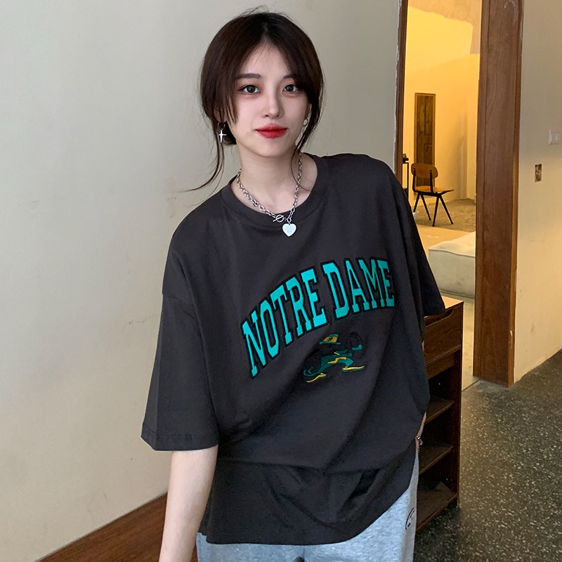 Áo Thun Dáng Rộng In Chữ Thiết Kế Mới Thời Trang Mùa Hè Theo Phong Cách