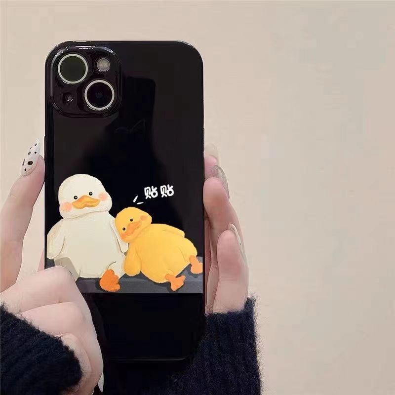 ✅Ốp Điện Thoại Mềm Chống Sốc Hình Vịt Dễ Thương Cho iPhone14Promax 14plus 13Pro 12 13Pro 12 FE8K