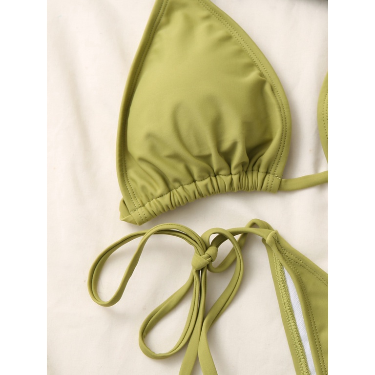 Bộ Đồ Bơi Bikini Có Đệm Ngực Màu Kẹo Phong Cách Cơ Bản Dành Cho Bạn Nữ PX244