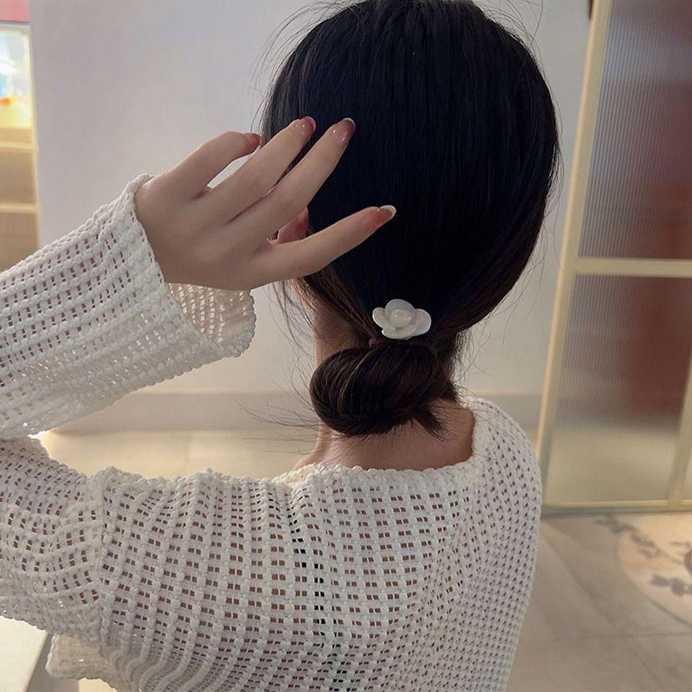 Dây Buộc Tóc Đuôi Ngựa Cao Su Co Giãn In Họa Tiết Hoa Trà Và Da Báo Thời Trang DANILO Acetate