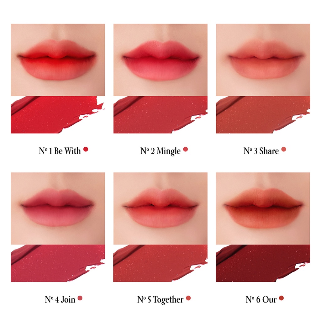 Hug Velvet Tint  | Son tint Lì Màu Gradient Thời Trang Son Kem Lì Cho Màu Nhung Mịn Hiệu Với 6 Kiểu Màu Tùy Chọn
