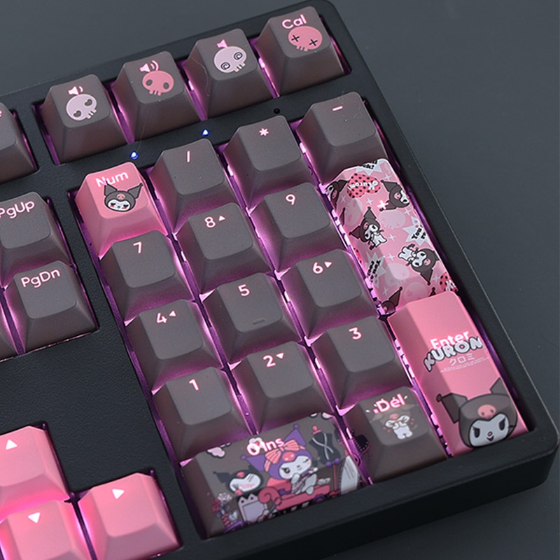 SANRIO Set 108 Nút Bàn Phím Cơ PBT Họa Tiết Kuromi Dễ Thương