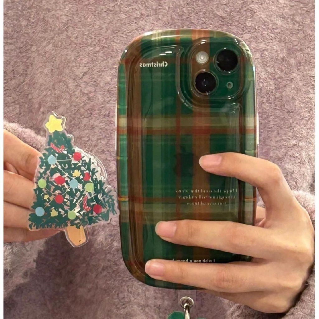 ✅Ốp Điện Thoại In Họa Tiết Giáng Sinh Kèm Giá Đỡ Cho iPhone14 7plus / xs 11 Apple 12 / 13promax