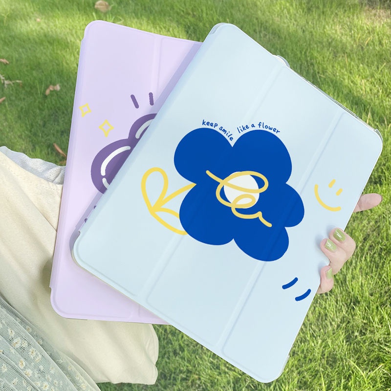 Bao Da Máy Tính Bảng Họa Tiết Hoa Có Ngăn Đựng Bút Cho iPad Air 4 7th / 8th 10.5 Air3 / iPad 9.7gen5-6 / Mini 6 / Pro11 2021