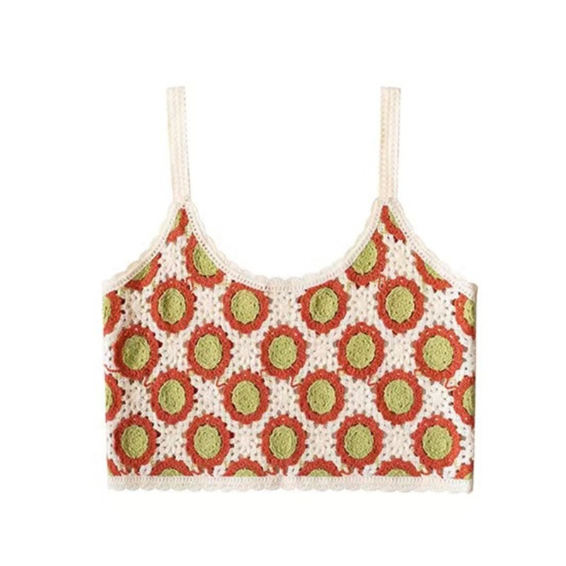 Áo Dệt Kim Hai Dây Không Tay In Hoa Phong Cách Boho Thời Trang Mùa Hè Cho Nữ