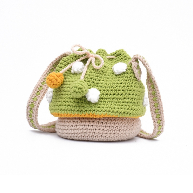 Túi Đeo Chéo Vai Đan Len Hình Nấm Thời Trang Dành Cho Nữ