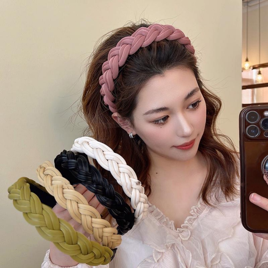 Băng Đô Cài Tóc Bằng Da Mỏng Kiểu Hàn Quốc Dễ Thương Cho Bạn Gái