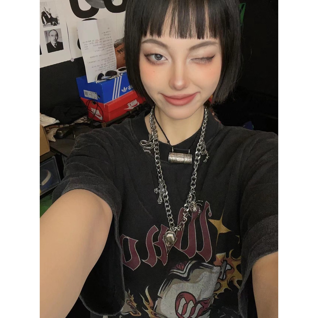 NRVP Áo Thun 100% Cotton Tay Ngắn Dáng Rộng In Họa Tiết Độc Đáo Phong Cách Hàn Quốc Thời Trang Cho Nam Và Nữ