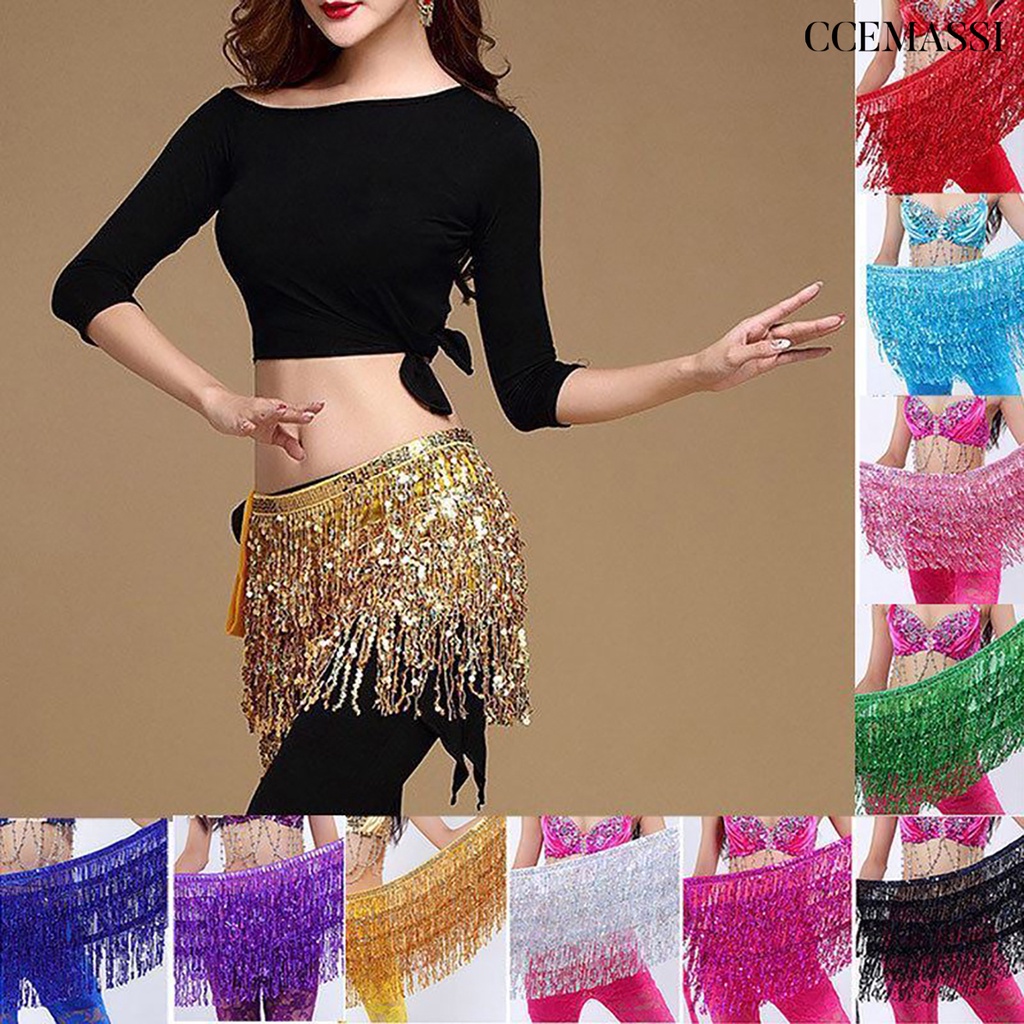 Khăn Choàng Múa Bụng Đính Kim Sa Bắt Mắt Lấp Lánh