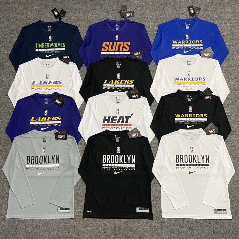 Áo Thun Bóng Rổ Tay Dài Phối Lưới Lakers Warriors Speedboats Chất Liệu Nhanh Khô