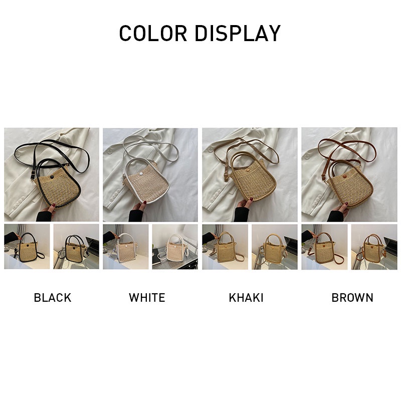 JUST STAR Túi cói Đan Lát Thời Trang Cho Nữ