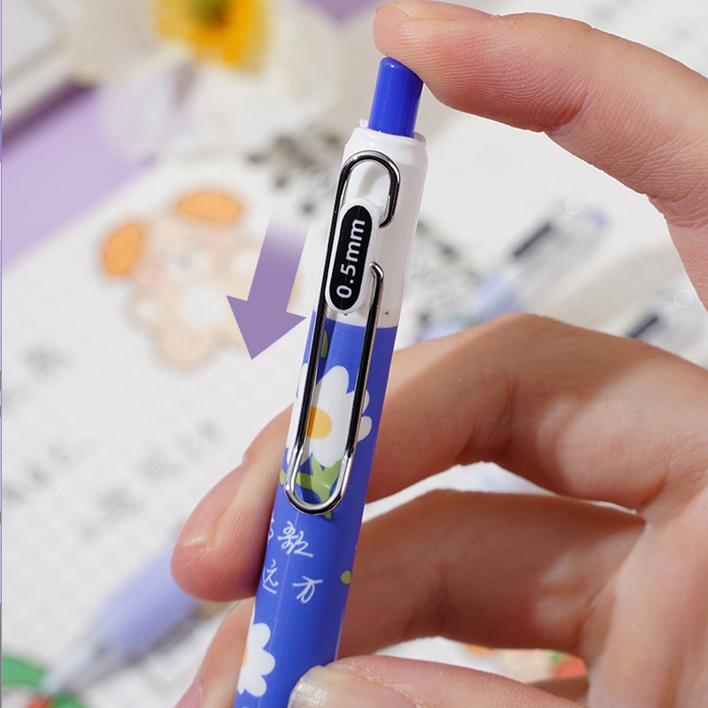 4 Chiếc Bút Bi Nước Mực Đen Đầu 0.5Mm