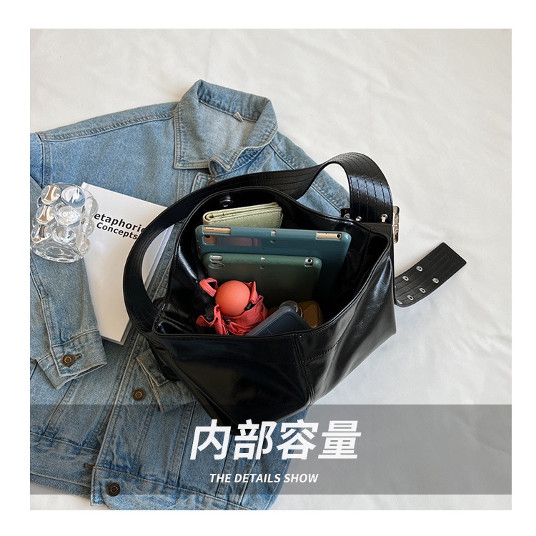 Túi Xách Đeo Vai / Kẹp Nách Chất Liệu Da Sáp Dầu Phong Cách Thời Trang Retro 2023