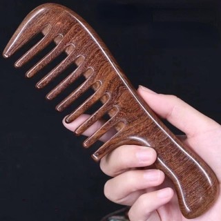 Lược Gỗ Đàn Hương Răng Thưa Chống Tĩnh Điện Handmade