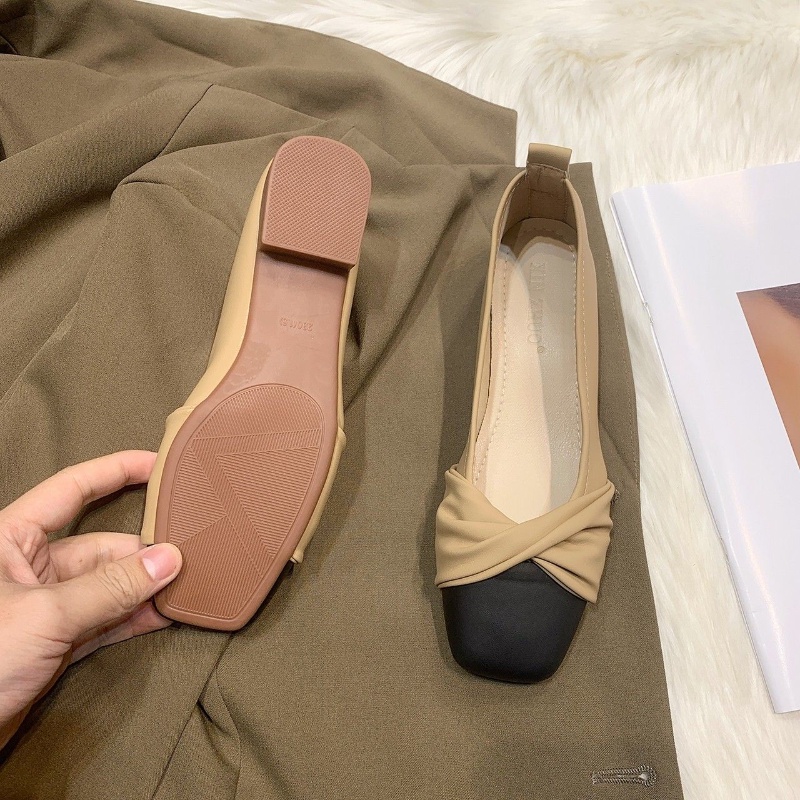 🔥có hàng sẵn🔥giày búo bê nữGiày búp bê mũi vuông kiểu dáng thời trang cho nữ Giày búp bê nhẹ đế mềm-AA0051