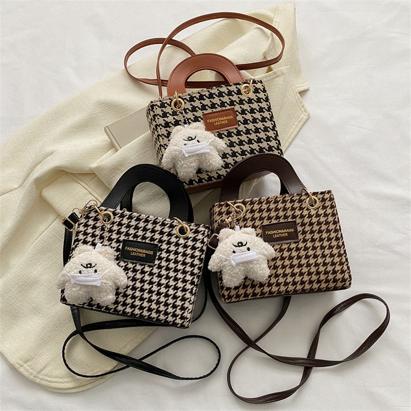 Túi Xách JASMIN NOIR Tote Bằng Len Có Nắp Dành Cho Nữ