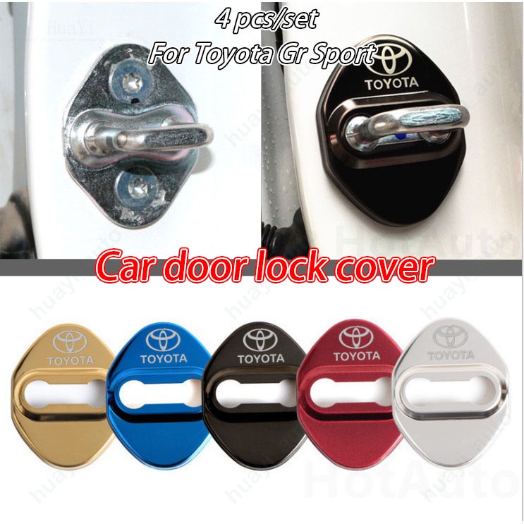 Bộ 4 Ốp Khóa Cửa Xe Hơi Bằng Thép Không Gỉ Cho Toyota Gr Sport Raize Rush Vios Veloz Cross Corolla Yaris Sienta Prius Camry Fortuner Wigo Innova Hilux Rav4 86