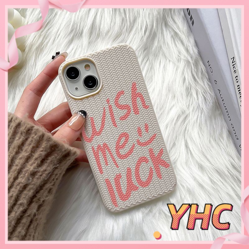 Ốp lưng iphone Bảng chữ cái màu hồng thiếu nữ wish me luck dệt kimi Cho iPhone 6 / 6S / 6splus / se / 7 / 7plus / 8 / 8plus / X / xs / xsmax / 11 / 12 / 13 / 14 / plus / pro-605