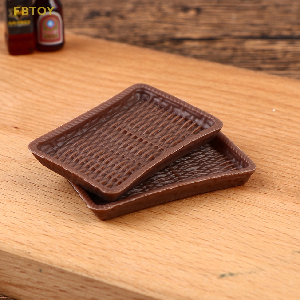 Set 2 Khay Đựng Bánh / Món Tráng Miệng / Món Tráng Miệng Mini Tỉ Lệ 1 / 12 Trang Trí Nhà Búp Bê