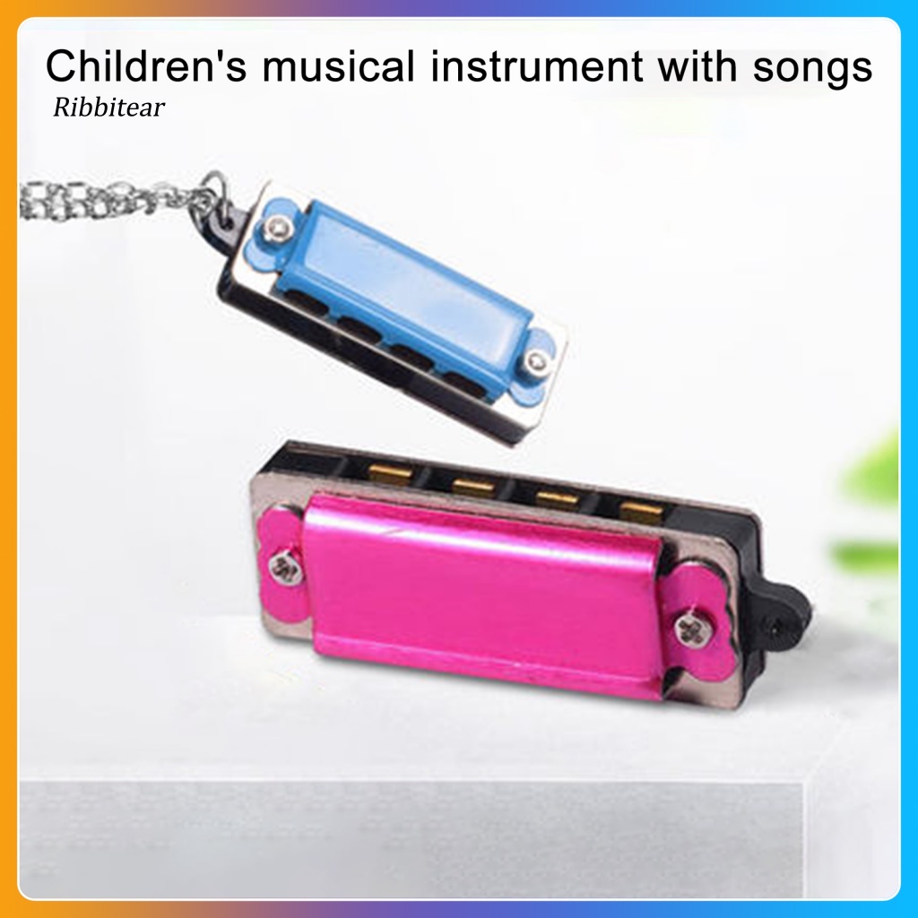 Kèn Harmonica Mini 4 Lỗ 8 Tông Kim Loại Đồ Chơi Âm Nhạc Cho Bé