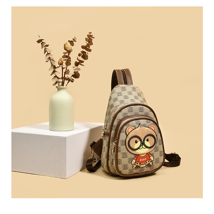 Túi đeo ngực cặp đôi thời trang Họa tiết hoạt hình Túi đeo vai đơn nam nữ