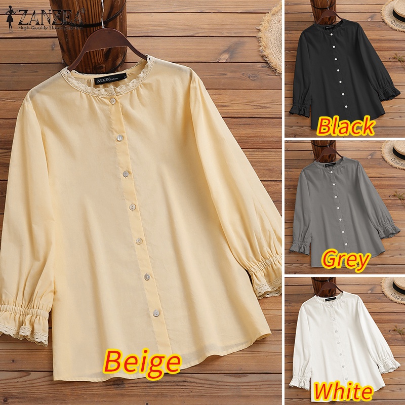 Zanzea Áo Nữ Tay Dài Phối Ren Thời Trang Quyến Rũ