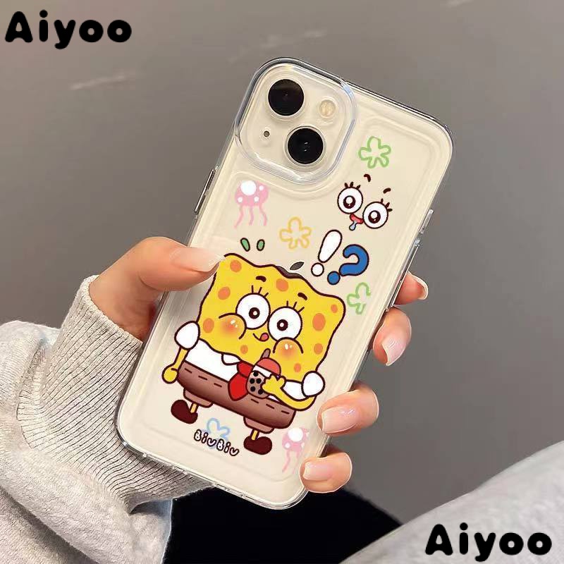 ✅Ốp Điện Thoại Dẻo Họa Tiết Hoạt Hình Spongebob Chống Sốc Cho iPhone 13 / 14 12 / 11pro xsmax xr 7 / 8p J7D3