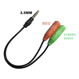 Cáp âm thanh. Cáp Chia Audio (Headphone Mic Splitter - 1 jack Headset 3.5mm đực thành 2 jack 3.5mm cái)