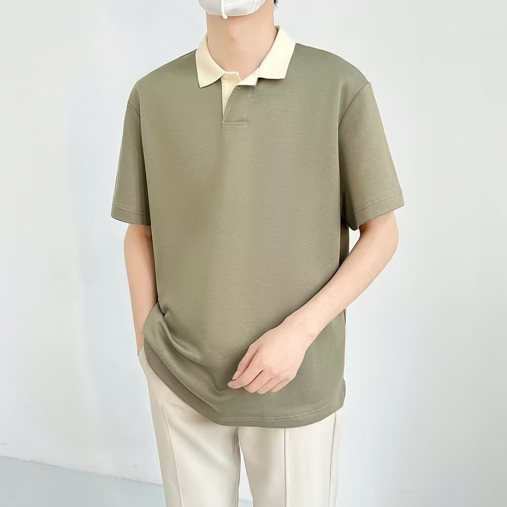 Áo polo Tay Ngắn Màu Trơn Phong Cách Hàn Quốc Thời Trang Mùa Hè Hàng Mới 2023 Dành Cho Bạn Nam