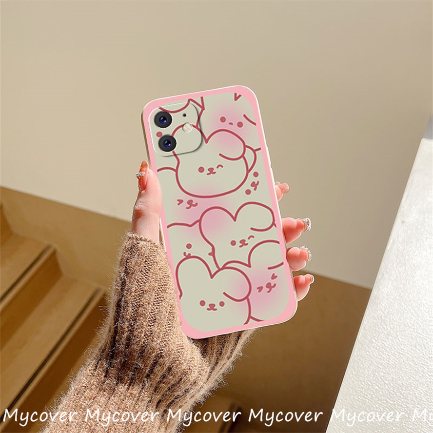 Ốp Điện Thoại Silicon Họa Tiết Thỏ / Gấu Dễ Thương Dành Cho iPhone 14 13 12 11 Pro Max X XR Xs Max 6 7 8 Plus