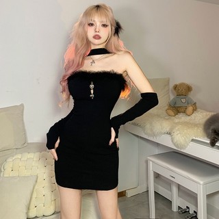 Klalien Đầm Hai Dây Mùa Hè Có Tay Áo Kỹ Thuật Số Cho Nữ Dự Tiệc