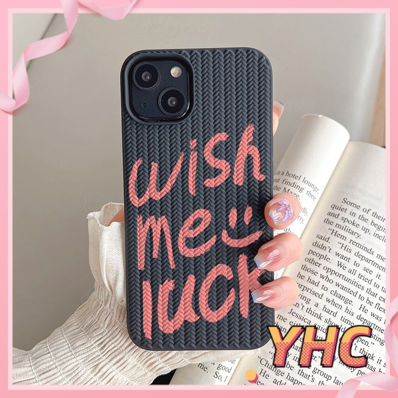 Ốp lưng iphone Bảng chữ cái màu hồng thiếu nữ wish me luck dệt kimi Cho iPhone 6 / 6S / 6splus / se / 7 / 7plus / 8 / 8plus / X / xs / xsmax / 11 / 12 / 13 / 14 / plus / pro-605