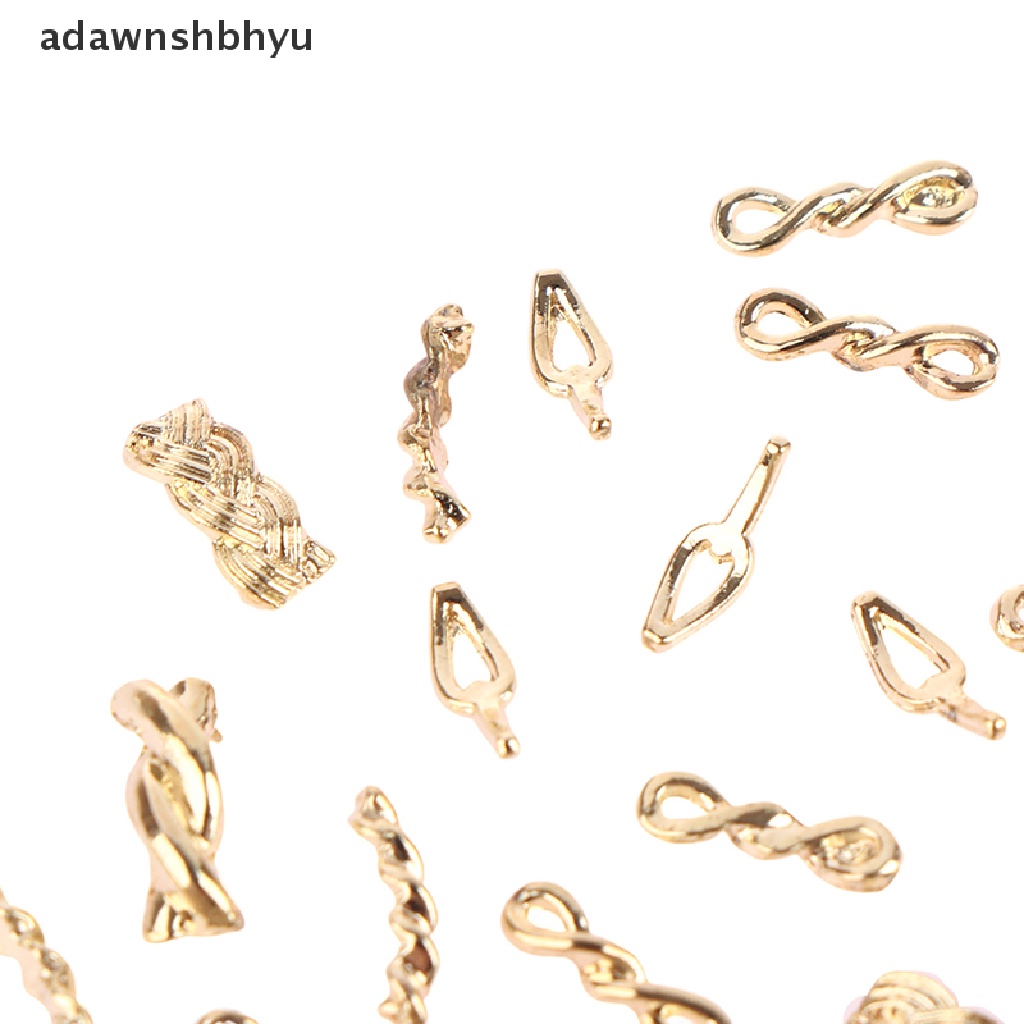 Set 10 / 20 Dây Xích Kim Loại Màu Vàng / Bạc Trang Trí Móng Nghệ Thuật DIY