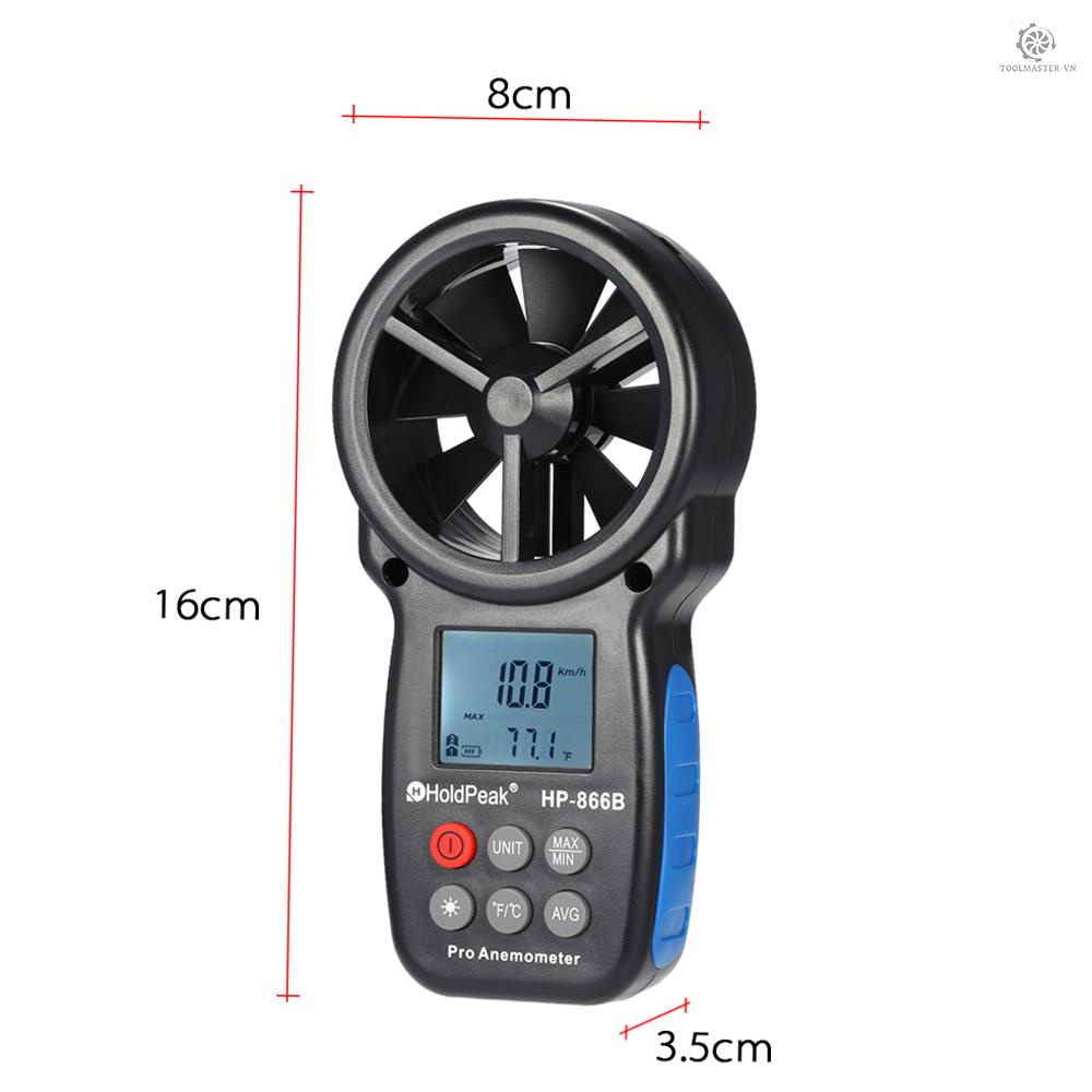 Máy Đo Tốc Độ Gió Kỹ Thuật Số Mini HoldPeak HP-866B Màn Hình LCD