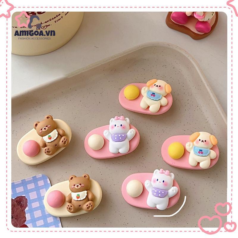 ✨✨Kẹp Tóc Mái Ngang Họa Tiết Gấu Hoạt Hình Dễ Thương Cho Nữ