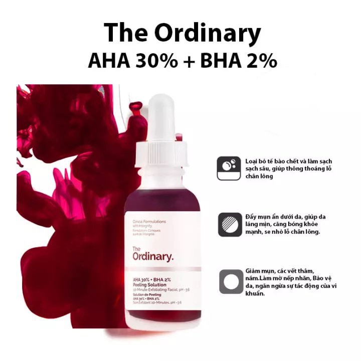 💥CHÍNH HÃNG💥 Serum AHA 30% + BHA 2% Tẩy da The Ordinary 43