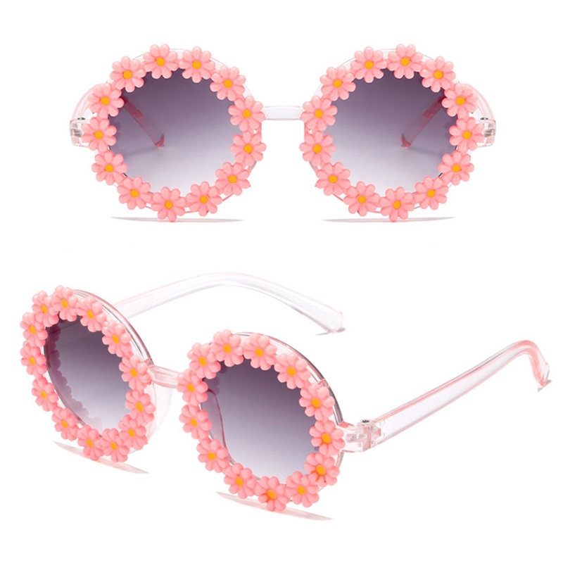 Kính Mát Tròn Chống Tia UV400 Họa Tiết Hoa Thời Trang Cho Bé Trai Và Gái
