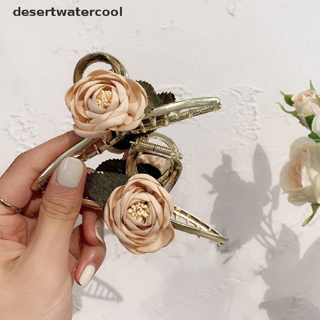 Kẹp Tóc Hình Hoa Bằng Kim Loại Phong Cách Hàn Quốc Cho Nữ