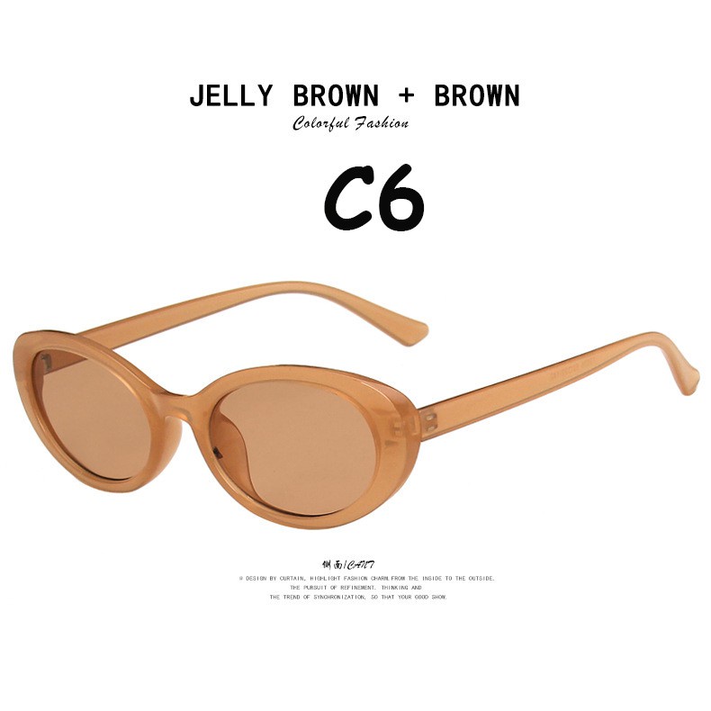 Kính Mát Gọng oval Phong Cách retro Thanh Lịch