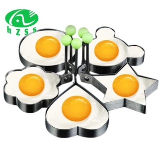 Fried Egg Molds, Pancake Mold Maker with Handle for Kids, Mold Non Stick for Griddle Pan 5Pcs