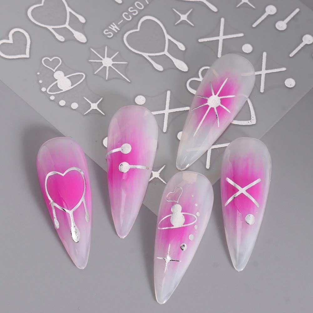 Miếng Dán Trang Trí Móng Tay Họa Tiết Trái Tim Thời Trang|Phụ Kiện Trang Trí Móng Nghệ Thuật Hình Chiếc Lá / Trái Tim Nhiều Màu S