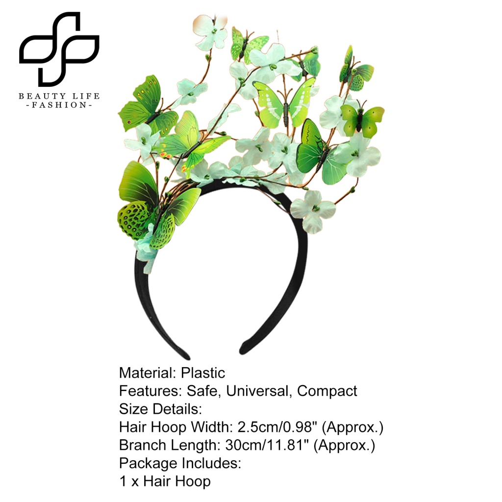 Băng Đô Cài Tóc Bằng Nhựa Họa Tiết Bướm Ba Chiều Sáng Tạo