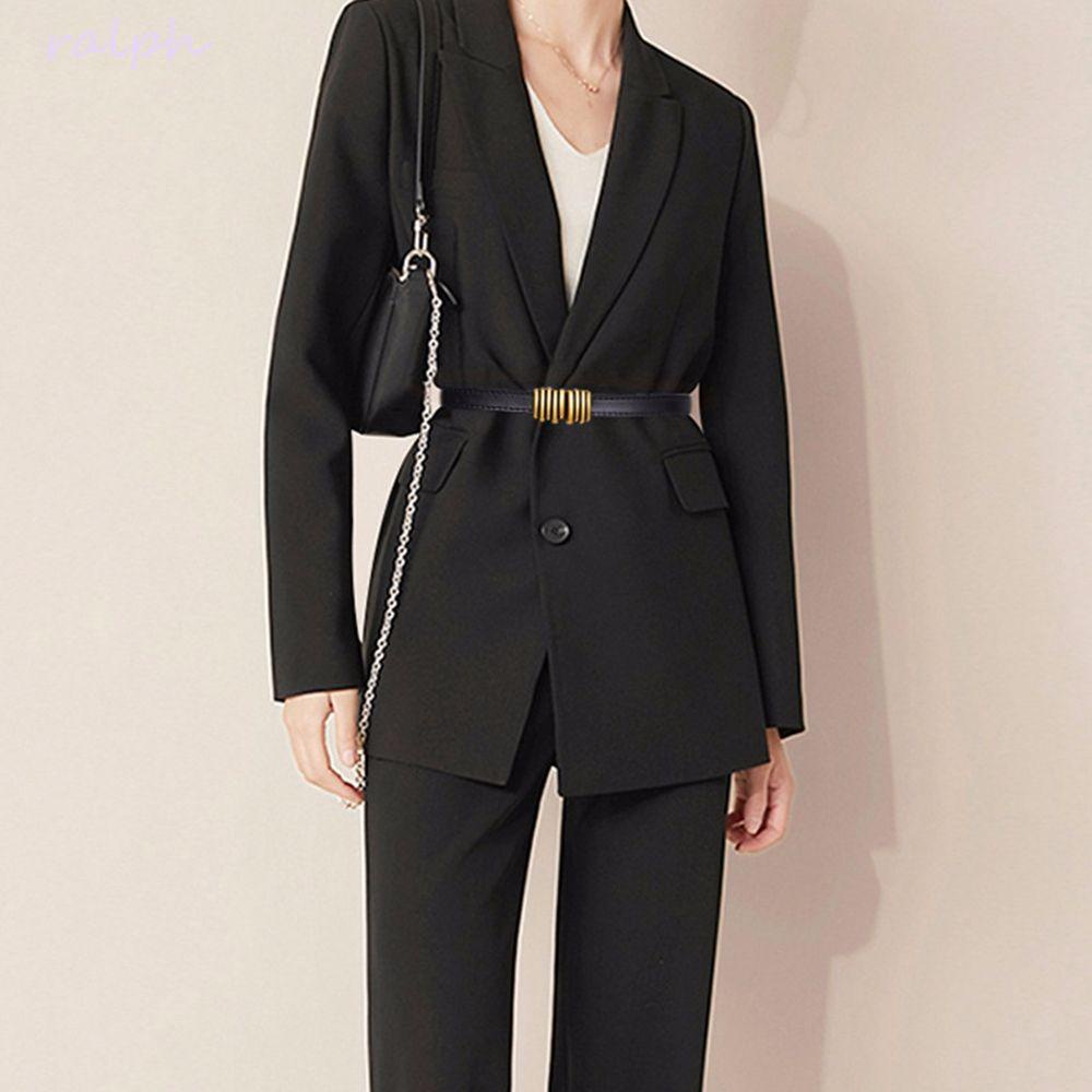 Thắt Lưng Mỏng Khóa Kim Loại Tròn Đơn Giản Dễ Phối Đồ Phong Cách Hàn Quốc