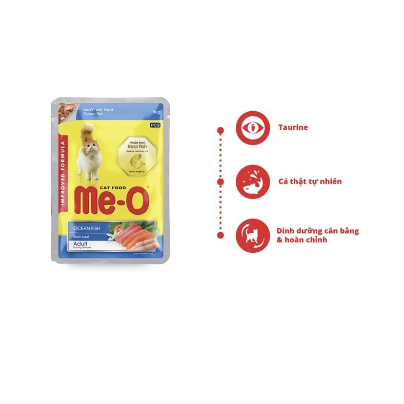 Thức ăn cho mèo Pate me-o gói 80g