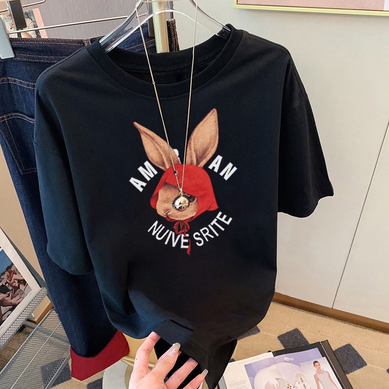 NRVP Áo Thun 100% Cotton Tay Ngắn In Họa Tiết Độc Đáo Phong Cách Hàn Quốc Cho Nữ